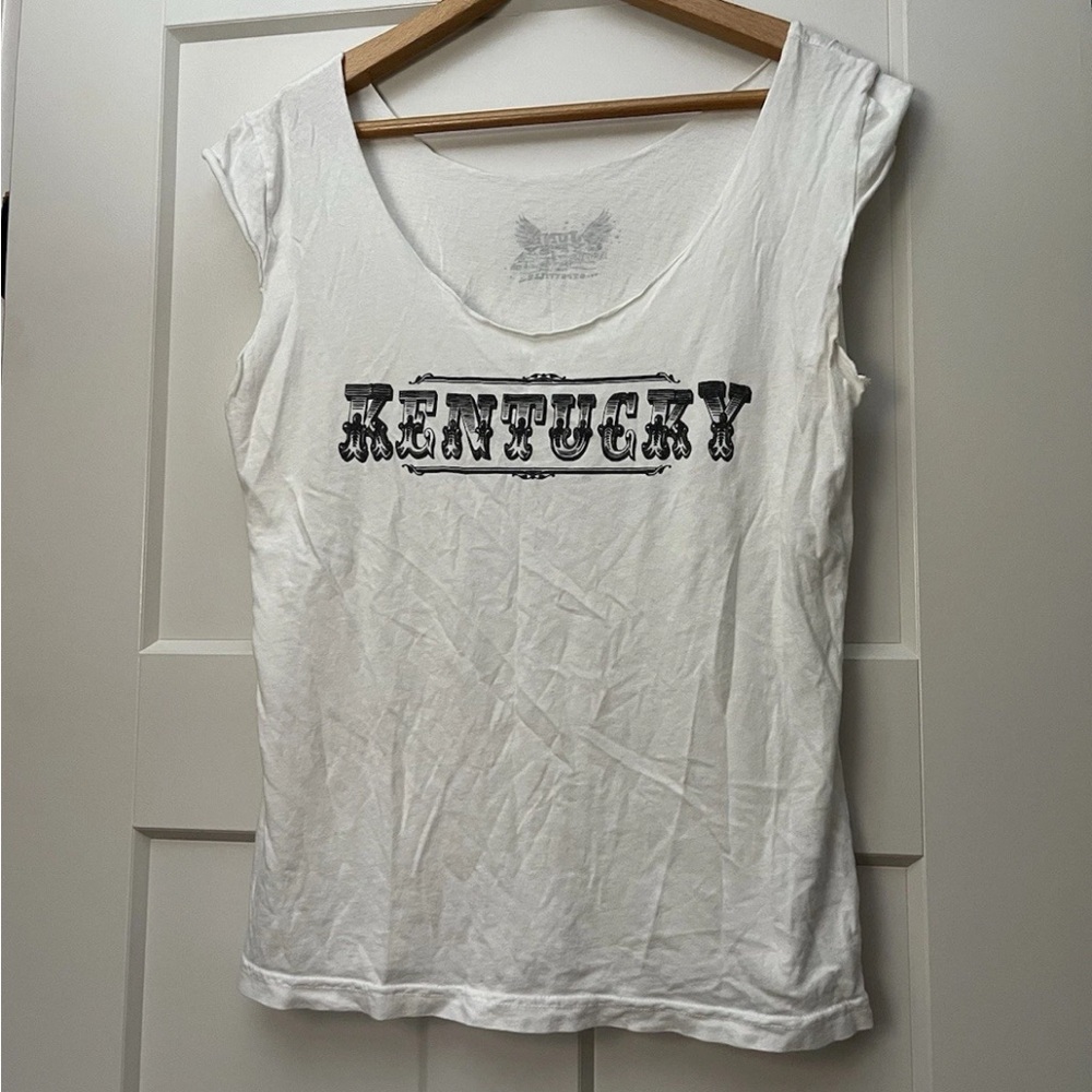 Junk Gypsy Sleeveless Tee M Kentucky Graphic Sassy Cowgirl Rodeo Boho Festival